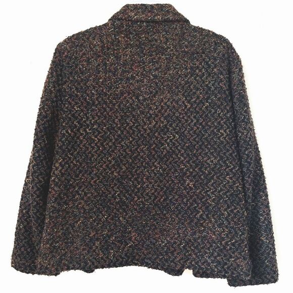 VTG Requirements Mocha Textured Multicolor Tweed Academia Blazer Jacket SZ 20W - Picture 6 of 15
